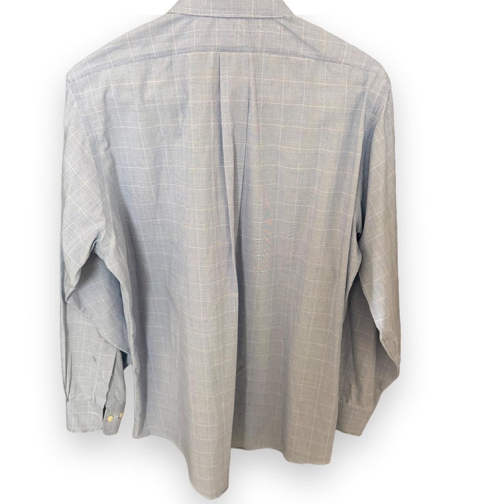 Brooks Brothers Mens Shirt Large Blue White Gingham Long Sleeve button up - Picture 4 of 4